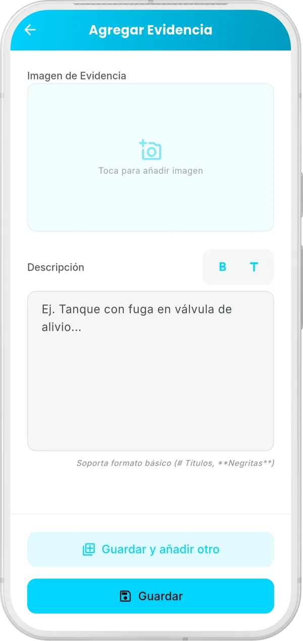 Andraks — Creación de elemento de reporte